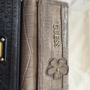 Guess Taupe Crocodile Embossed Wallet